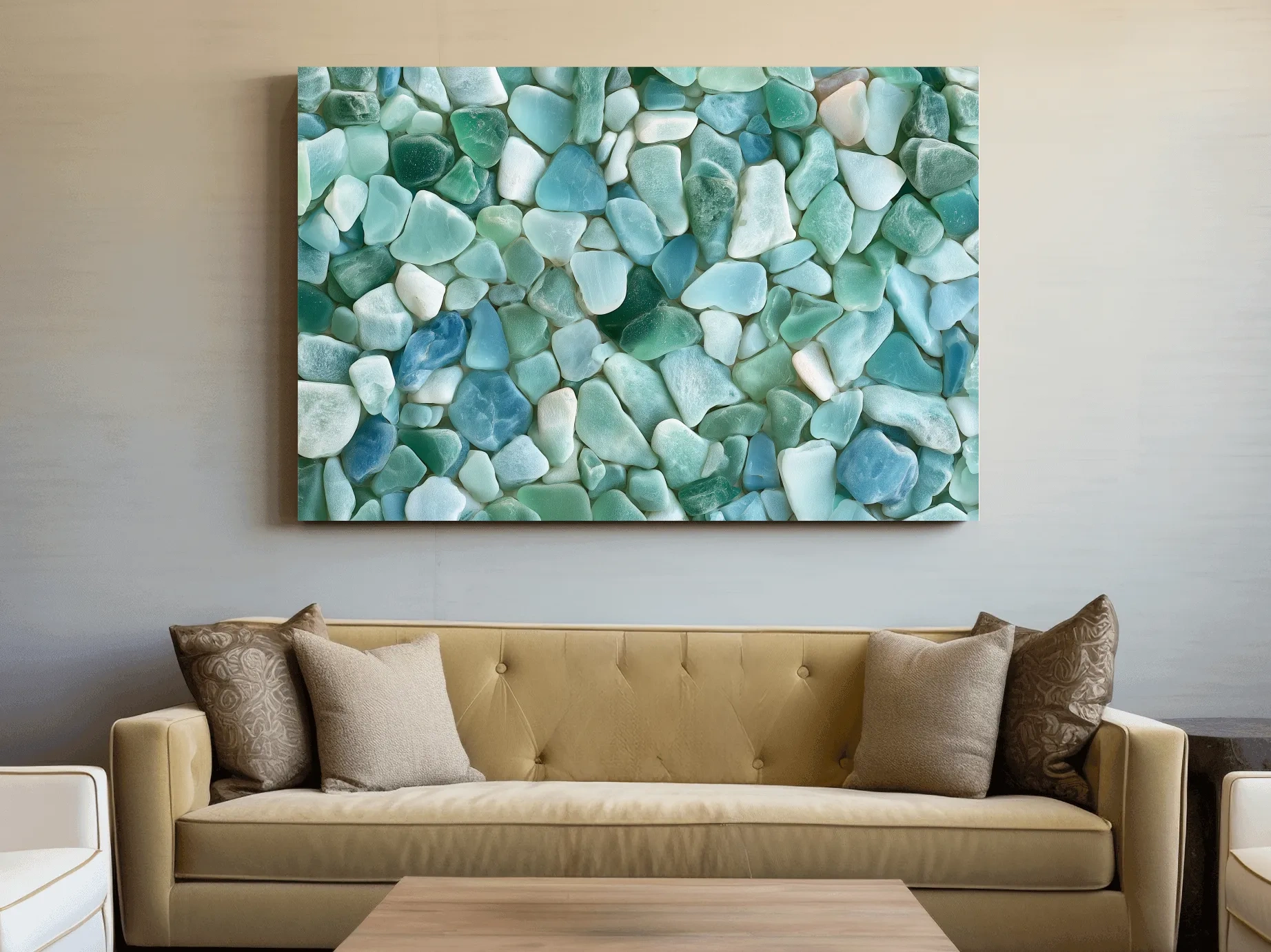 Sea Glass Mosaic Design - Frosted Coastal Wall Art