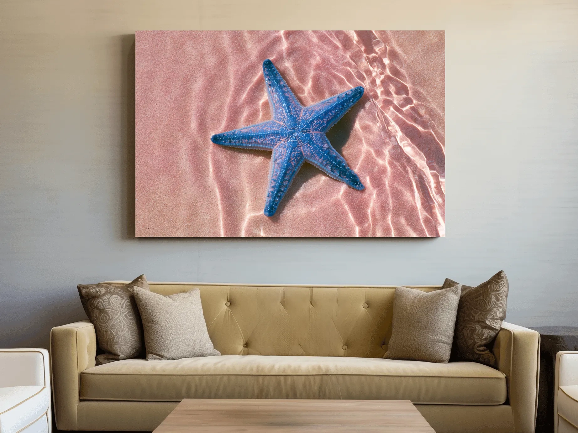 Minimalist Starfish Underwater - Photographic Marine Life Wall Art