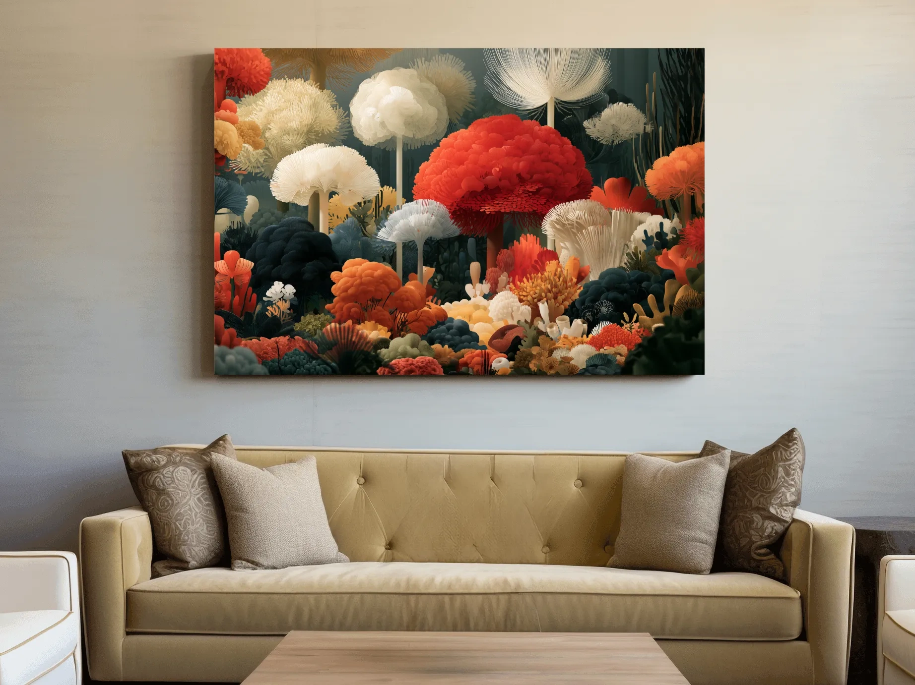 Surreal Coral Reef Garden - Underwater Vector Illustration Art