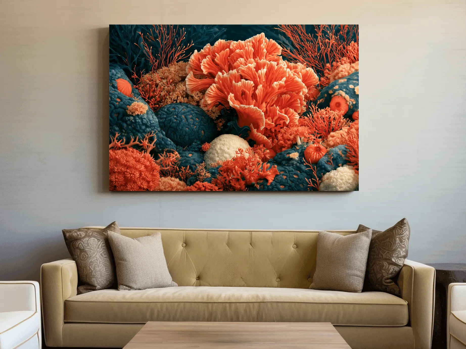 Coral Reef Illustration Artwork - Marine Life Wall Art
