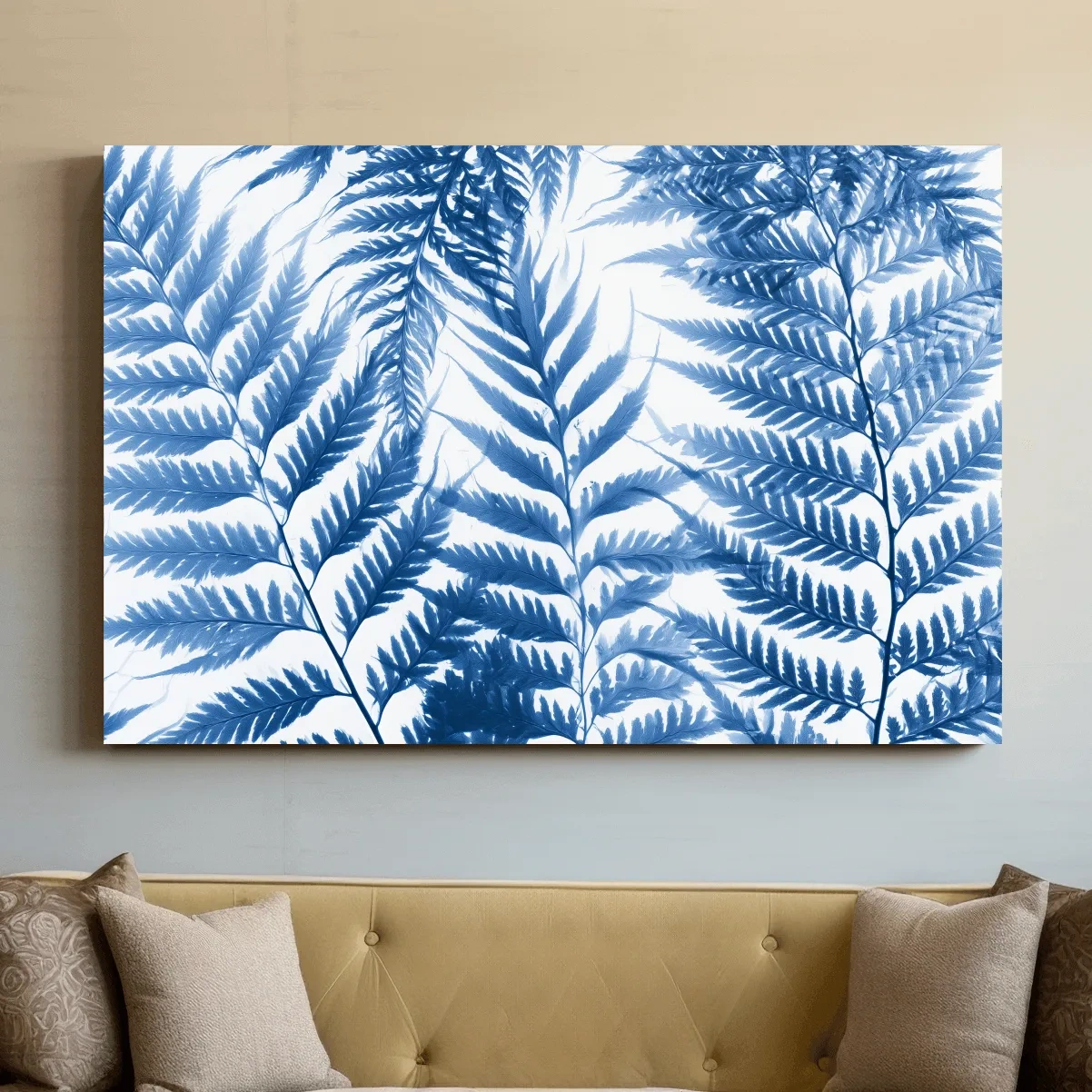 Cyanotype Seaweed Botanical Illustration - Minimalist Hamptons Wall Art