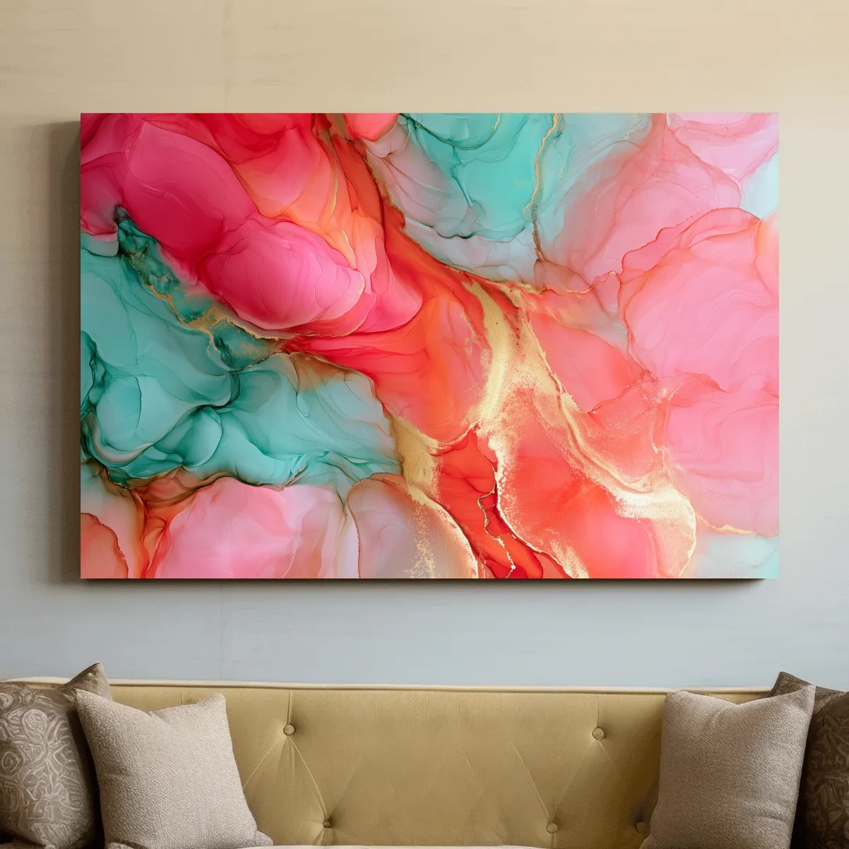 Abstract Alcohol Ink Fluid Water Painting - Vibrant Wall Art