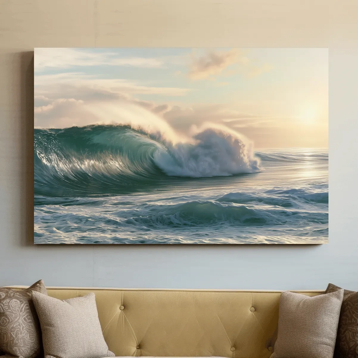 Point Break Wave Painting - Dramatic Surf Wall Art