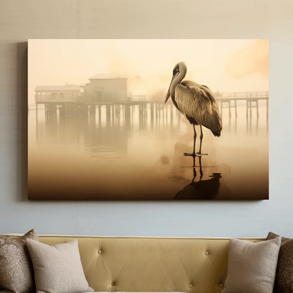 Pelican Pier Double Exposure - Minimalist Photographic Wall Art