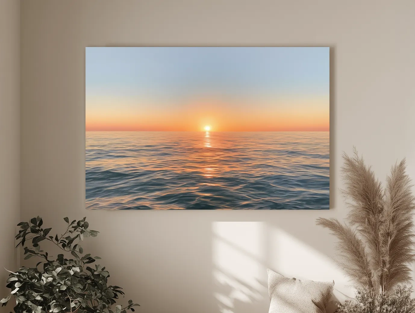 Golden Hour Ocean Sunset Drawing - Tranquil Horizon Wall Art