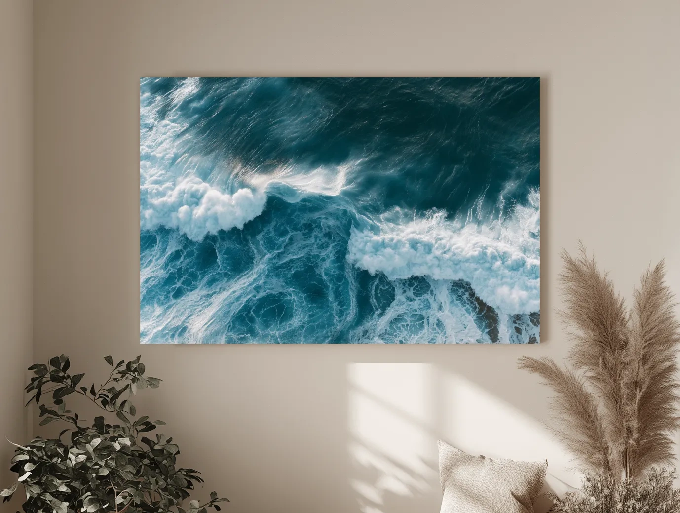 Aerial Crashing Waves - Abstract Photographic Ocean Wall Art