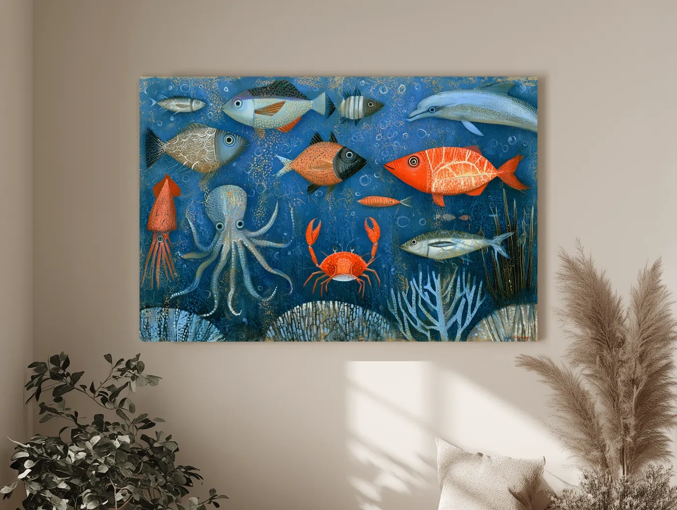 Whimsical Underwater  Painting - Quirky Marine Life Art