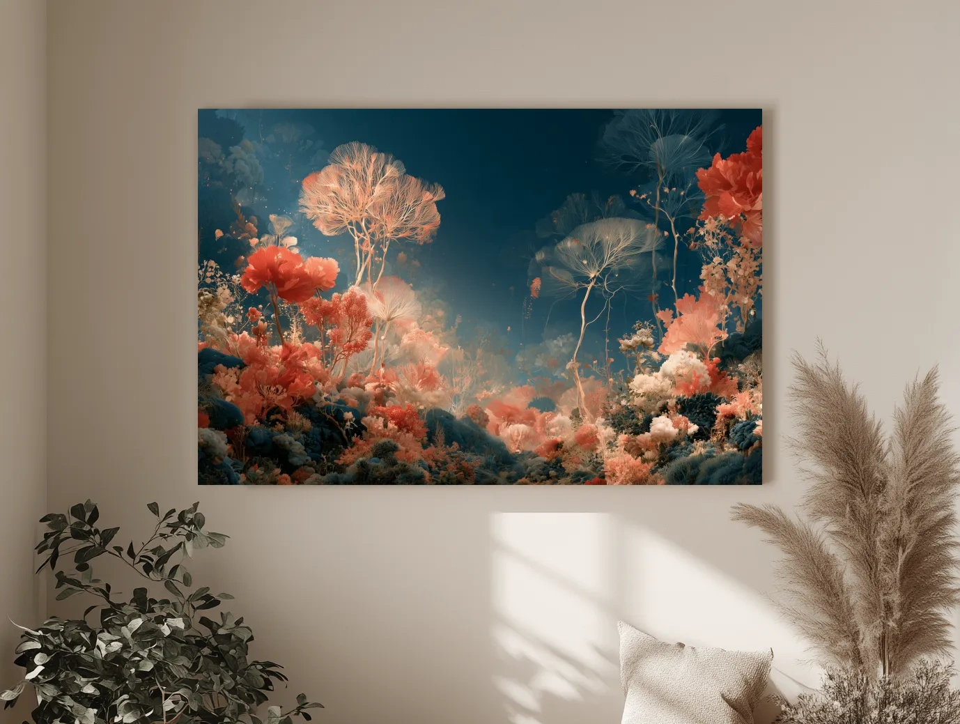 Fantasy Coral Garden Artwork - Elegant Underwater Wall Art