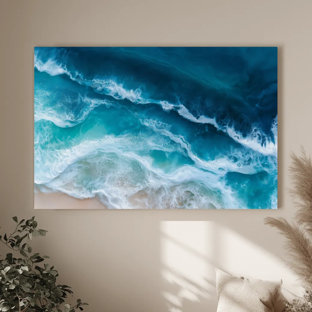 Aerial Crashing Ocean Waves - Abstract Seascape Wall Art