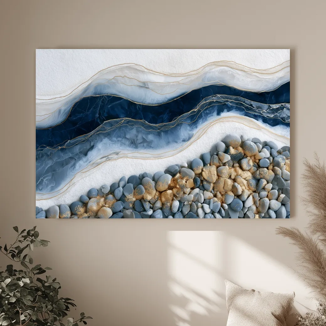 Layered Stone Strata Design - Abstract Natural Elements Wall Art