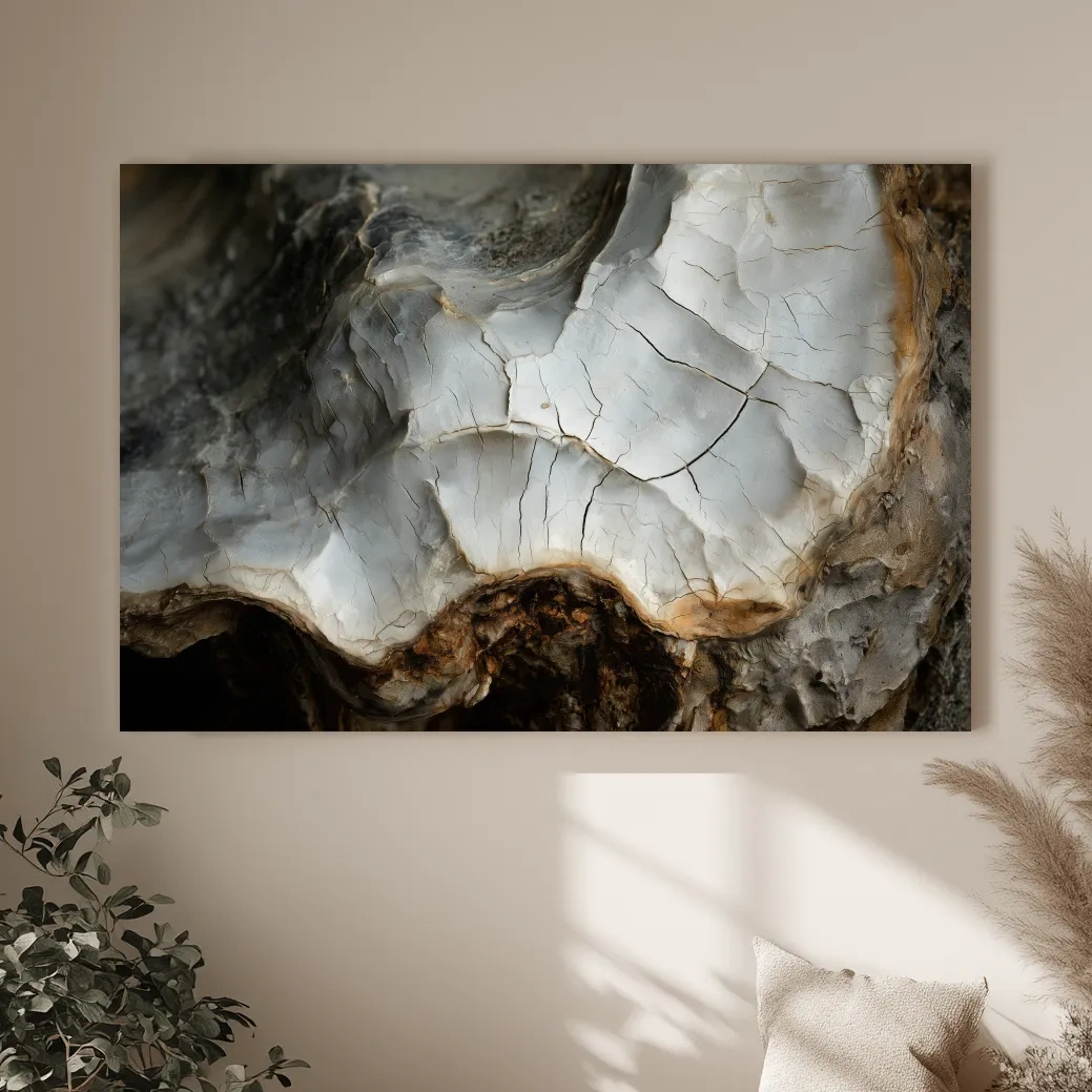Chalky Oyster Shell Strata - Moody Abstract Photographic Art