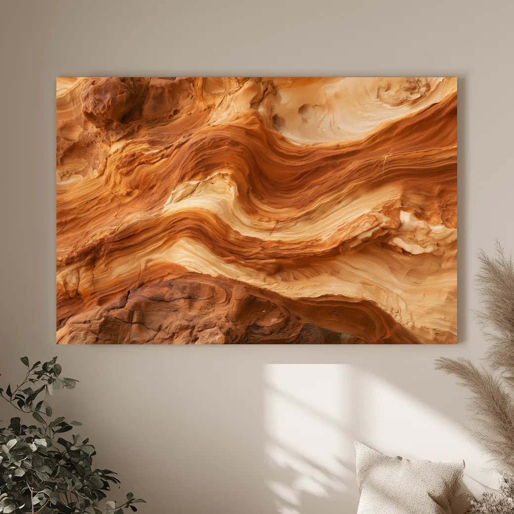 Layered Sandstone Strata - Abstract Natural Elements Wall Art