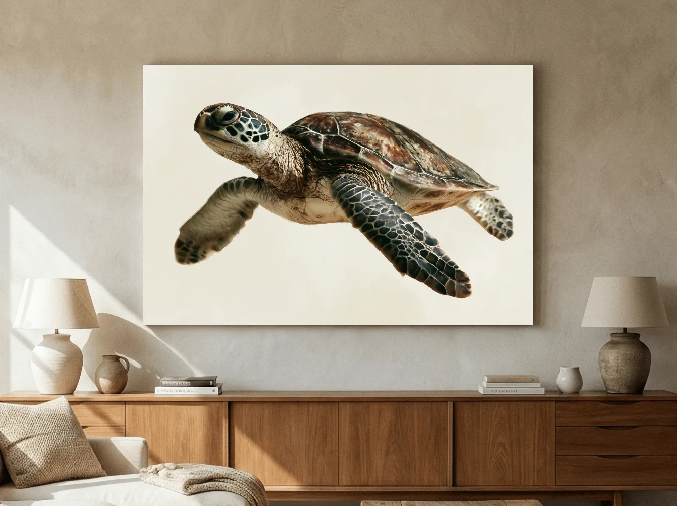 Sea Turtle Profile - Minimalist Photographic Marine Life Wall Art