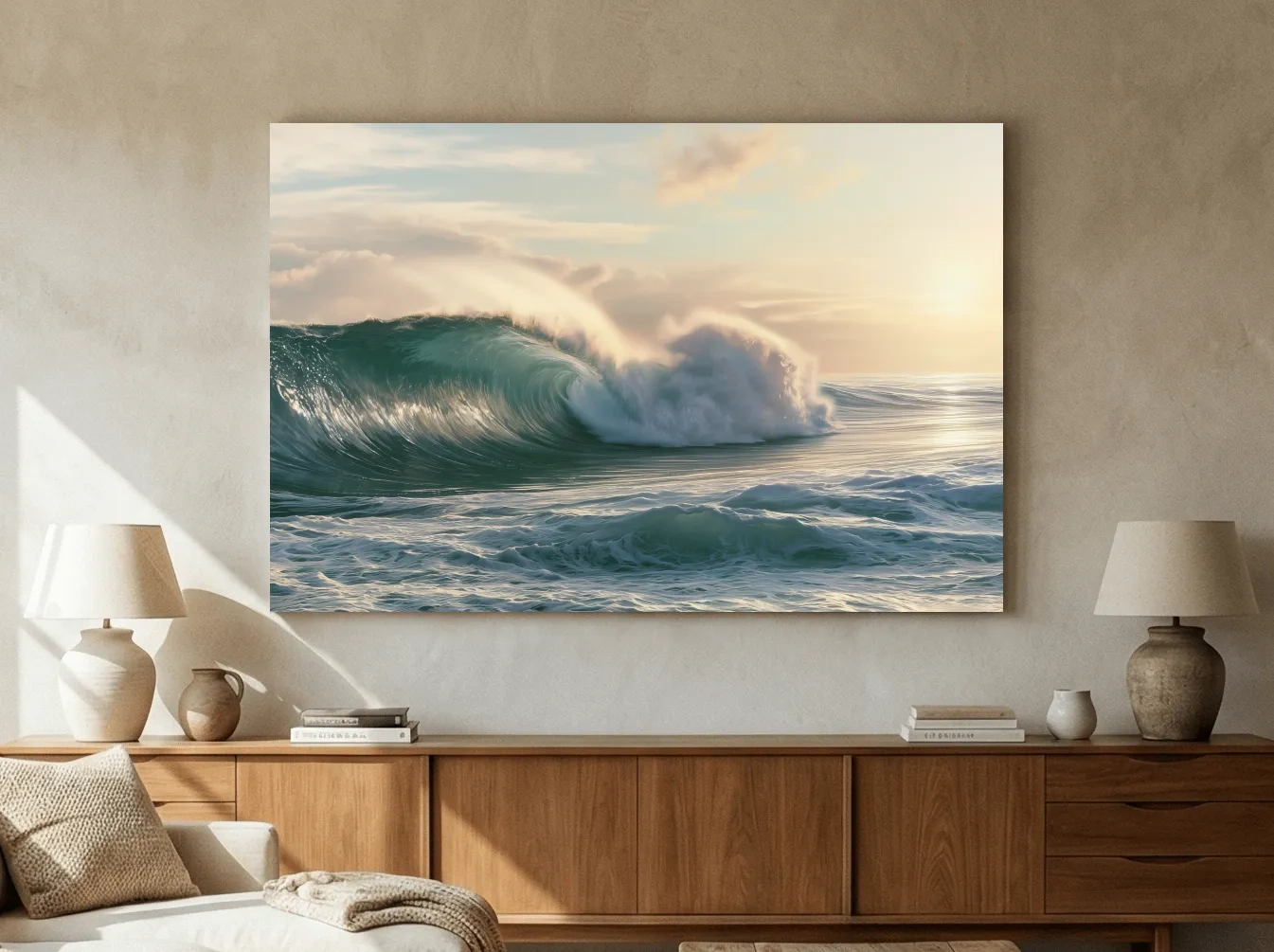 Point Break Wave Painting - Dramatic Surf Wall Art