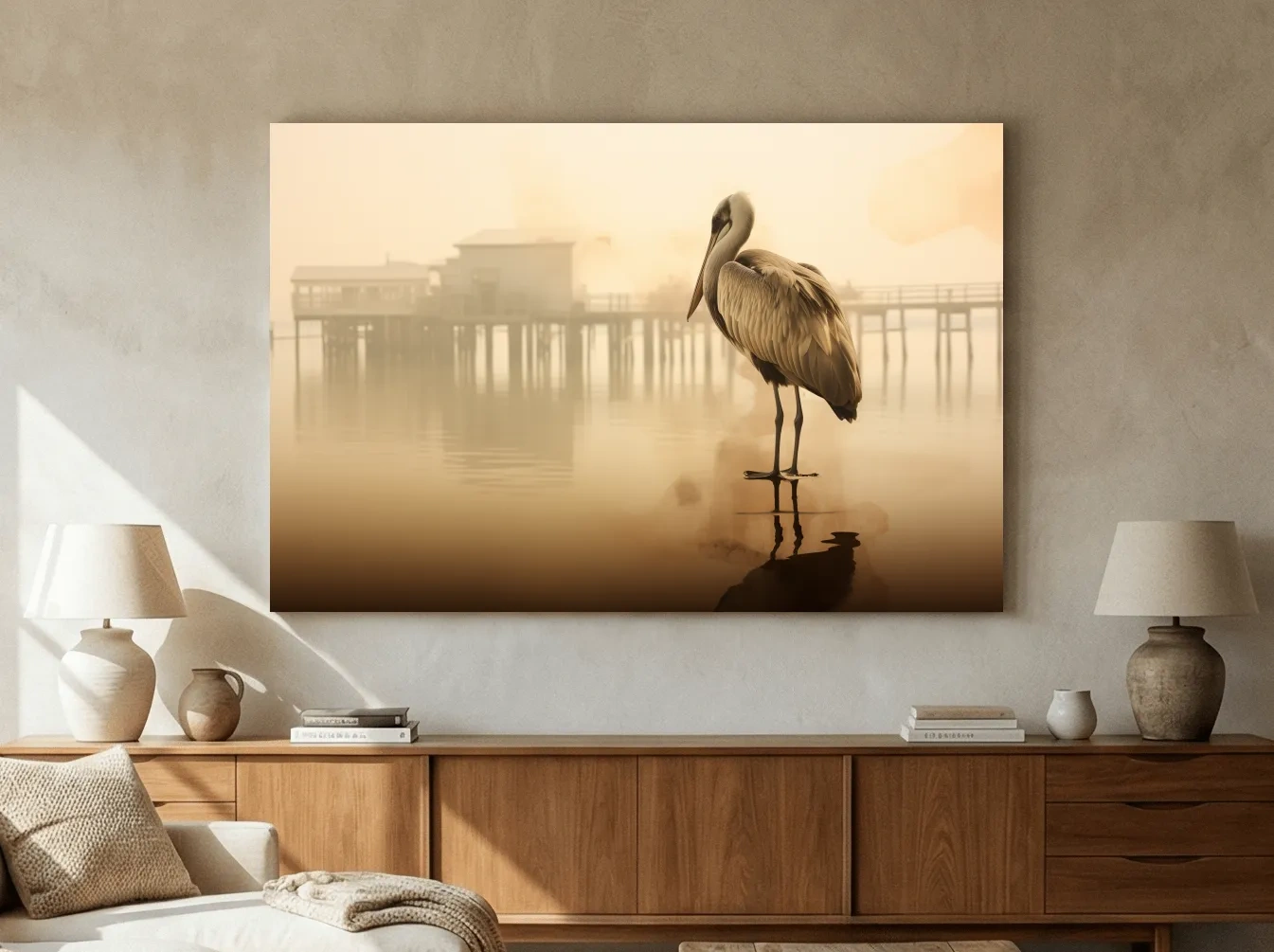 Pelican Pier Double Exposure - Minimalist Photographic Wall Art