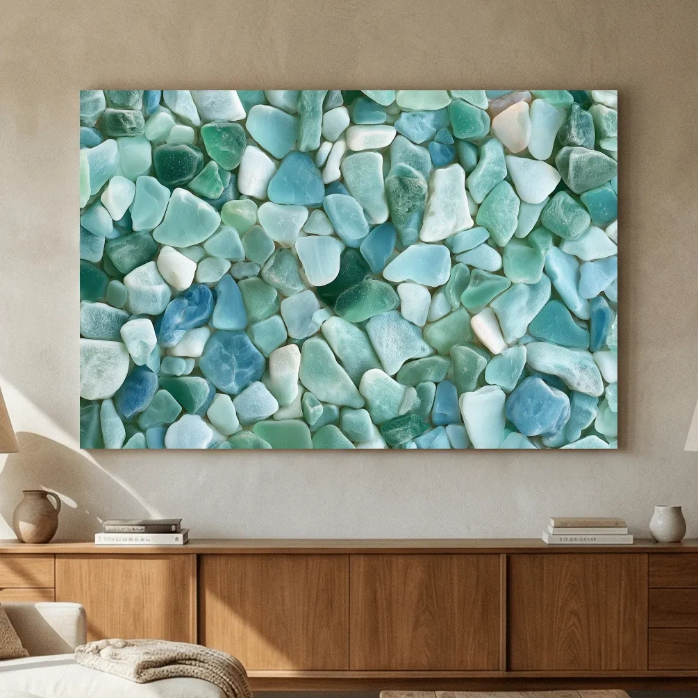 Sea Glass Mosaic Design - Frosted Coastal Wall Art