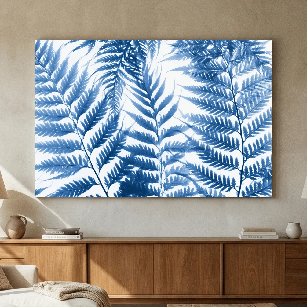 Cyanotype Seaweed Botanical Illustration - Minimalist Hamptons Wall Art