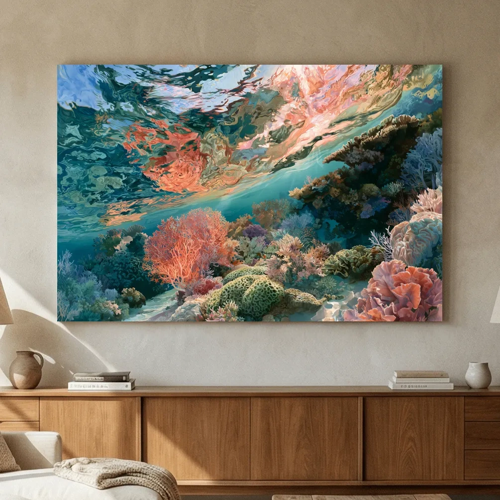 Vibrant Coral Reef Painting - Underwater Artwork