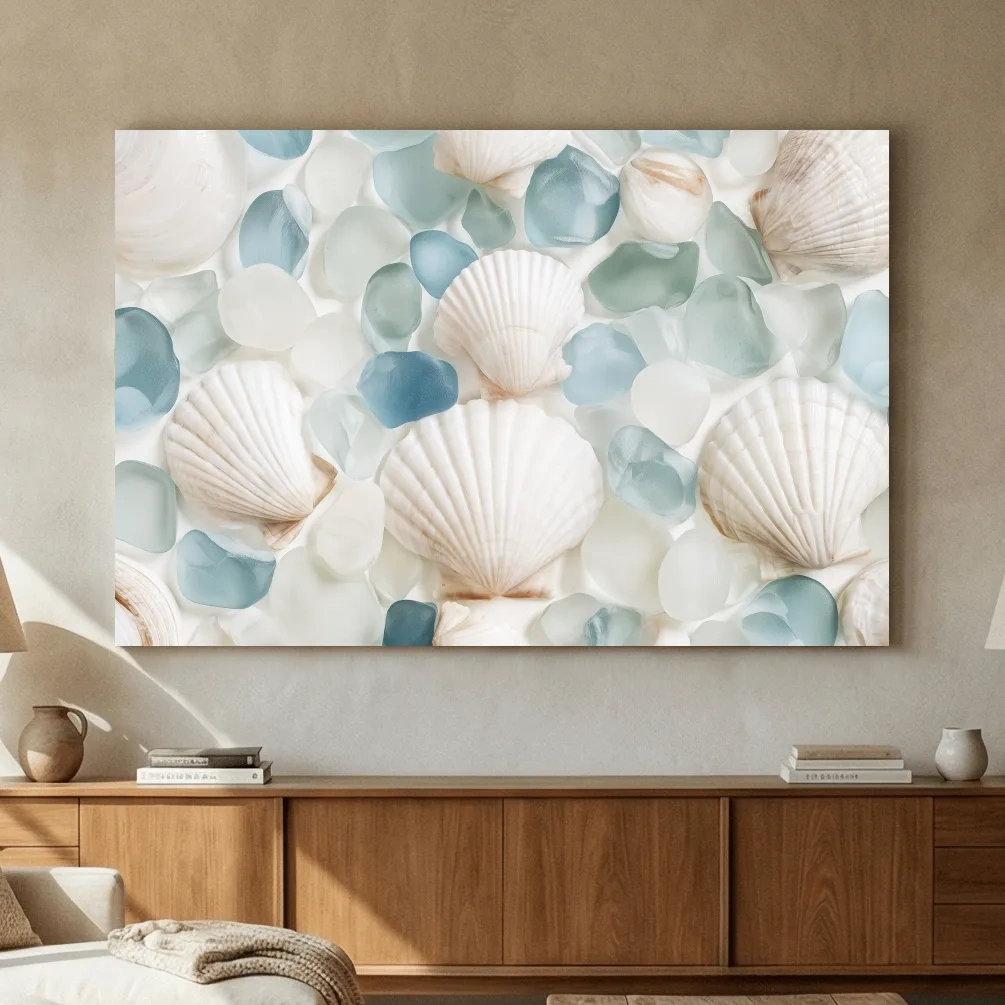 Sea Glass And Seashells - Minimalist Hamptons Photographic Wall Art