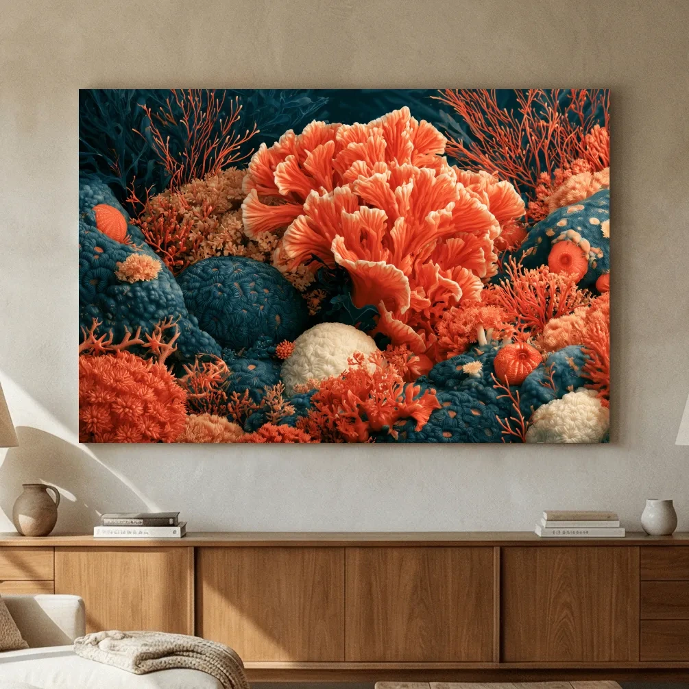 Coral Reef Illustration Artwork - Marine Life Wall Art