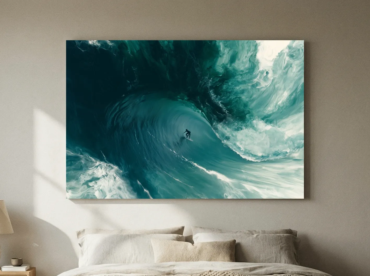 Surreal Surfer Inside Breaking Wave - Photographic Ocean Wall Art