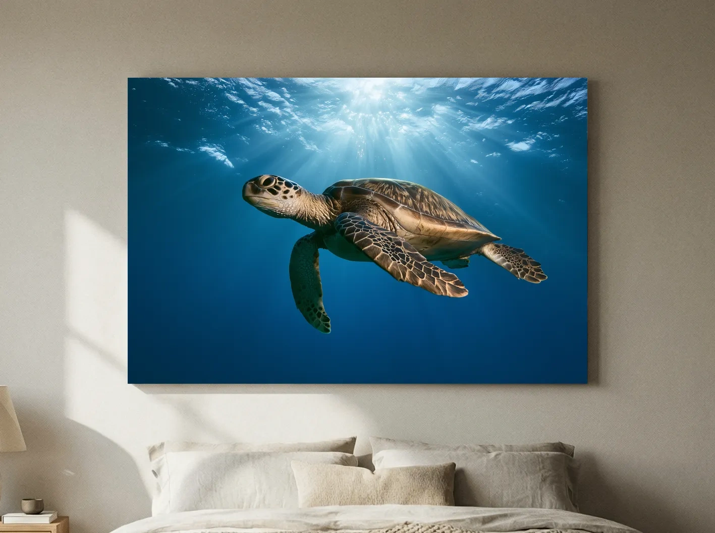 Majestic Sea Turtle Underwater Photography - Marine Life Wall Art