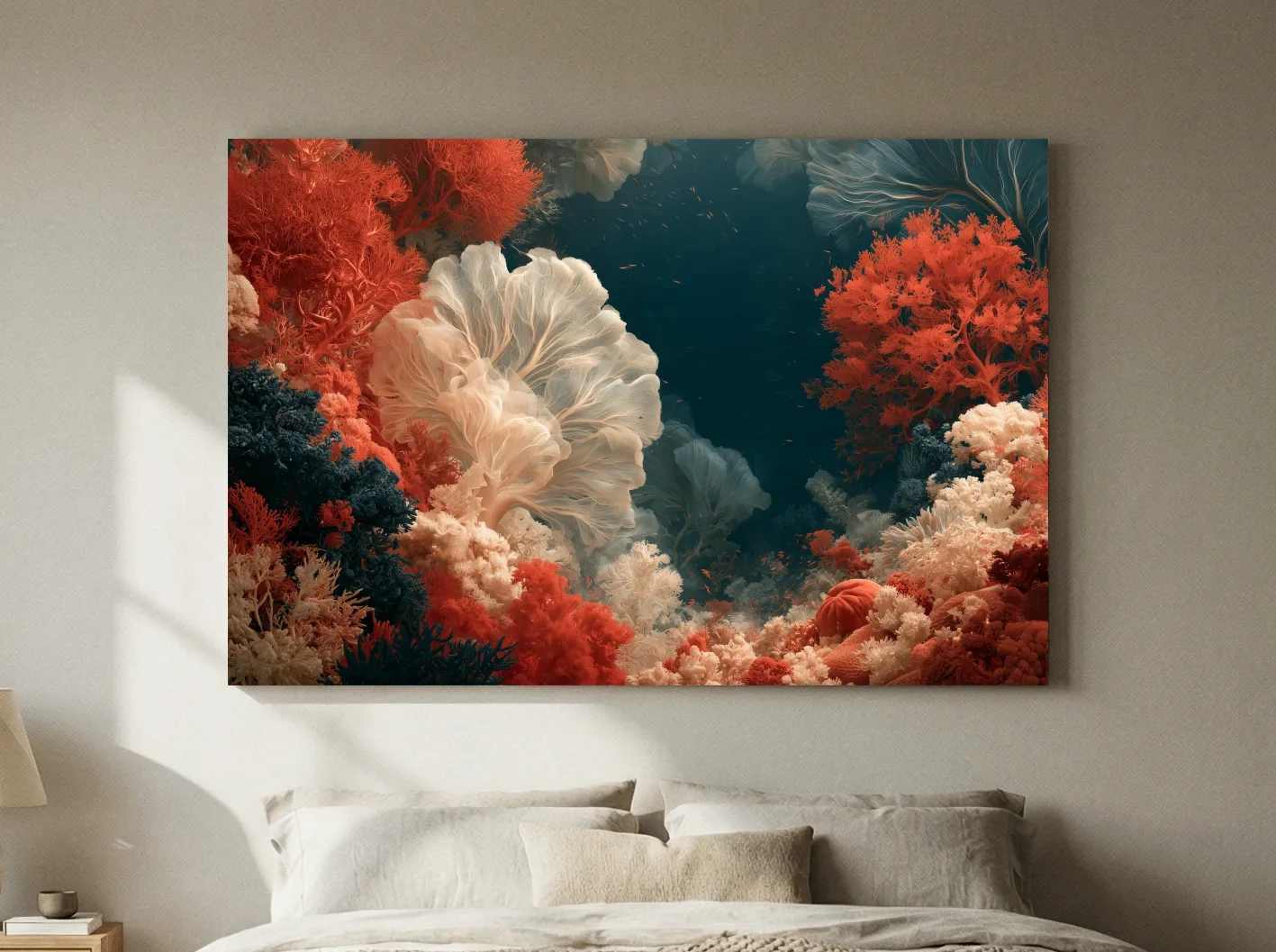 Elegant Coral Reef Illustration - Marine Life Wall Art