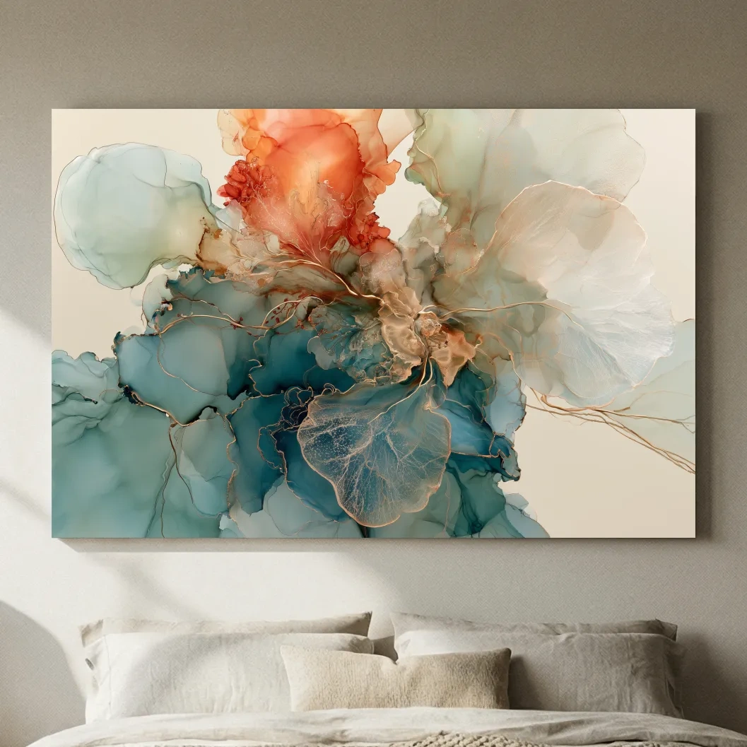 Abstract Alcohol Ink Coral Formation - Marine Life Wall Art