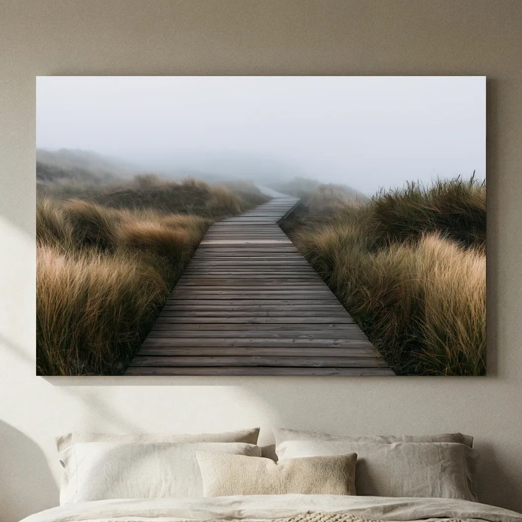 Misty Dune Boardwalk - Boho Photographic Beach Wall Art
