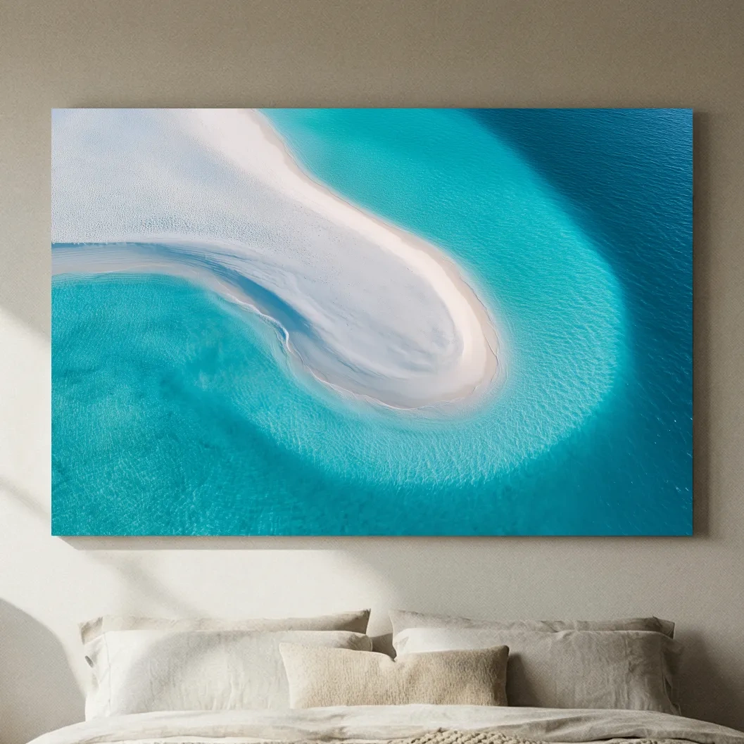 Aerial Tropical Sandbar - Abstract Photographic Ocean Wall Art