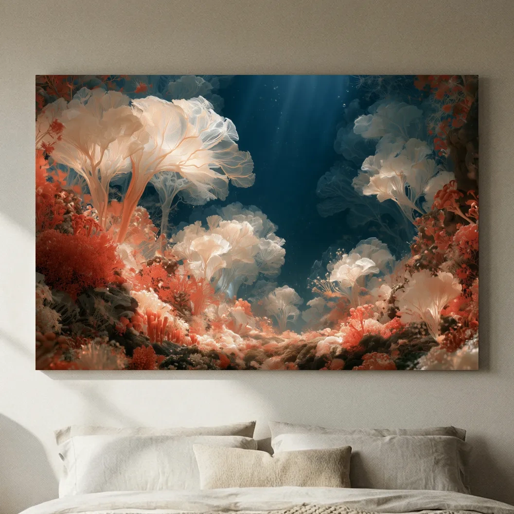 Surreal Coral Reef Garden Artwork - Elegant Underwater Wall Art