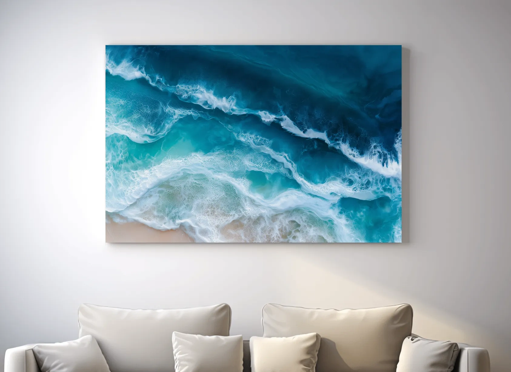 Aerial Crashing Ocean Waves - Abstract Seascape Wall Art