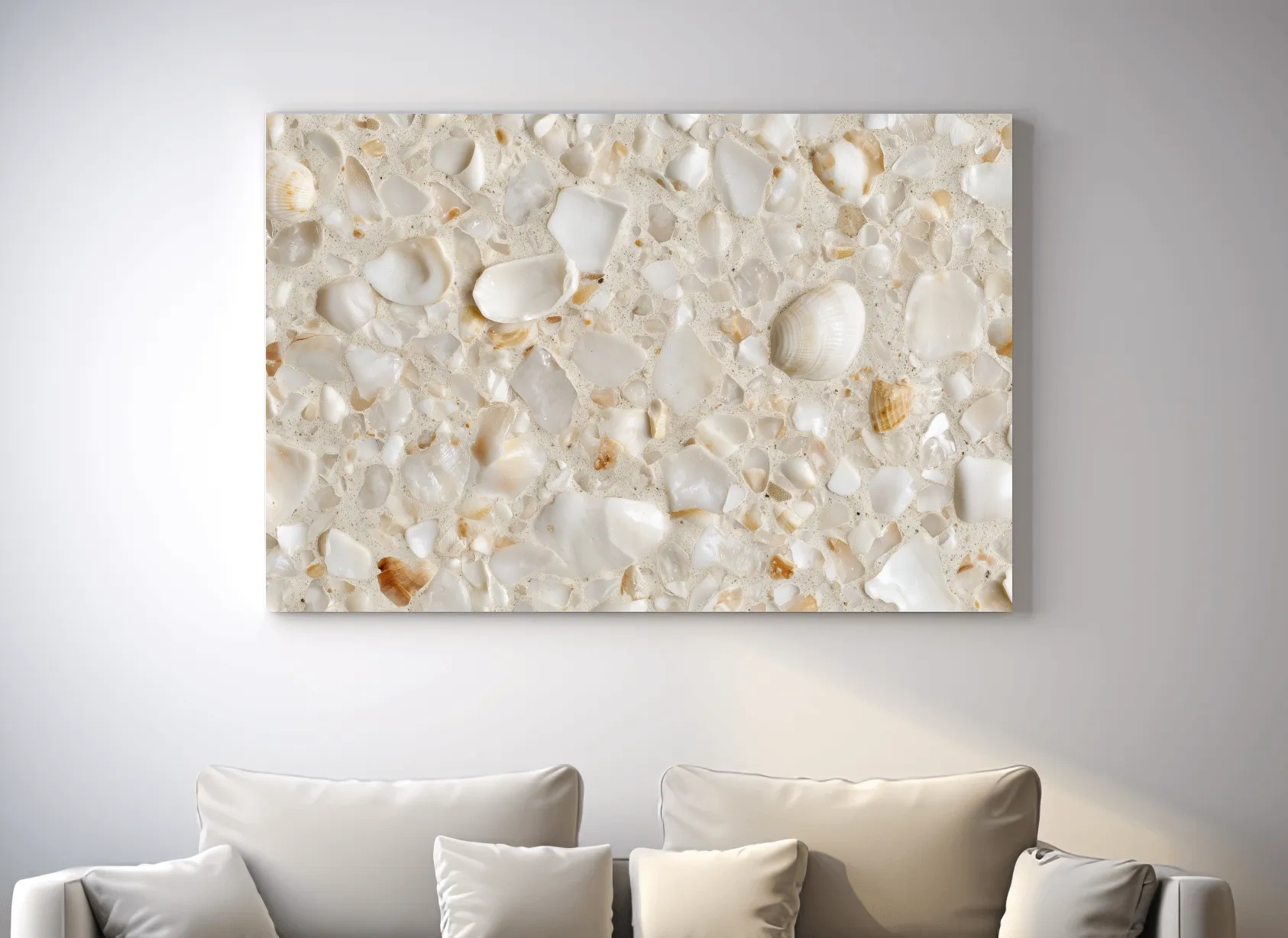 Seashell Terrazzo Pattern - Minimalist Coastal Wall Art