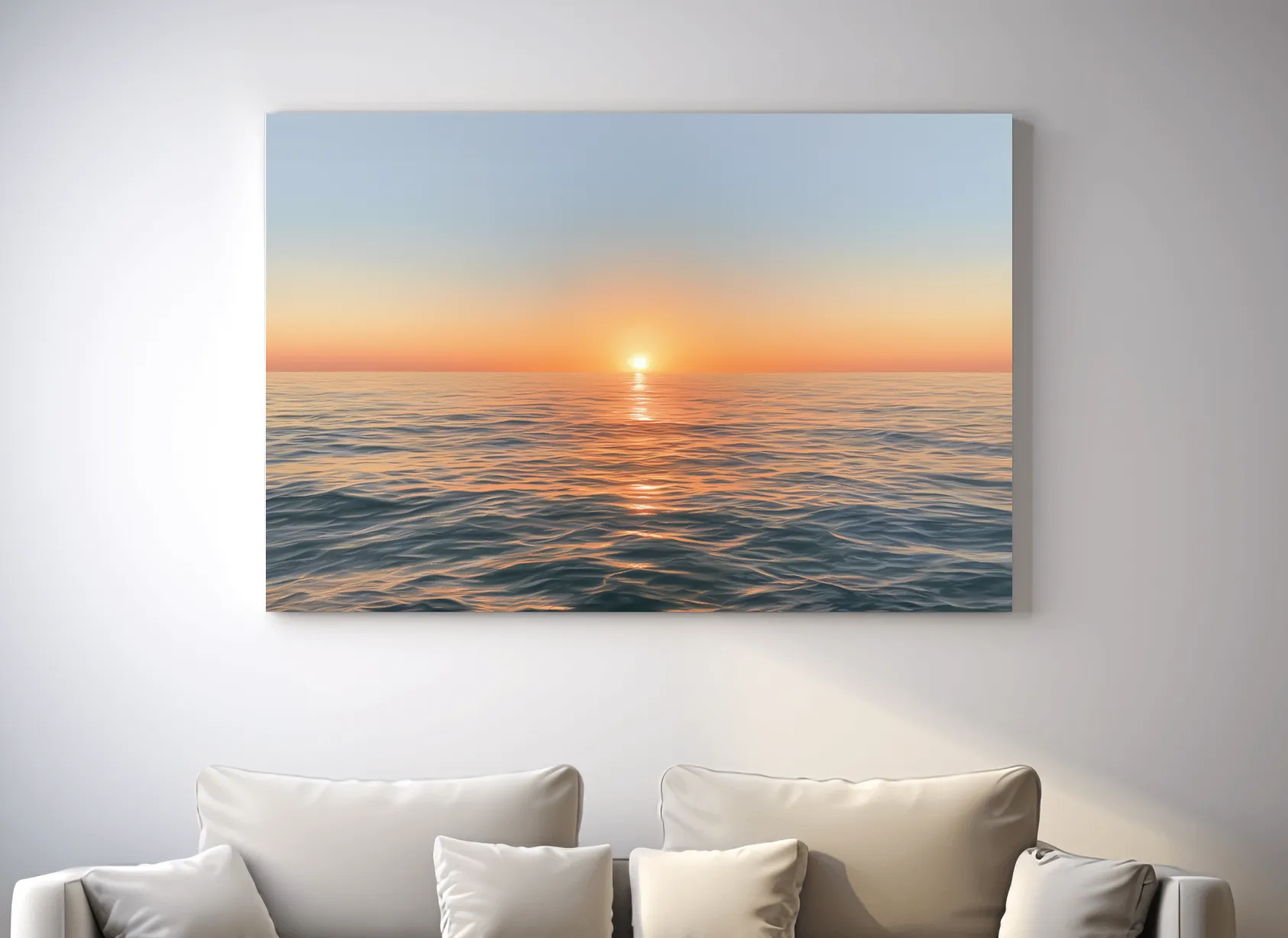 Golden Hour Ocean Sunset Drawing - Tranquil Horizon Wall Art