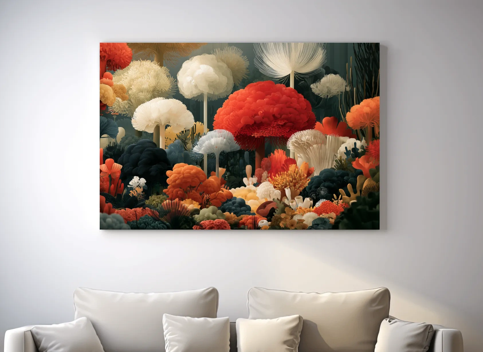 Surreal Coral Reef Garden - Underwater Vector Illustration Art