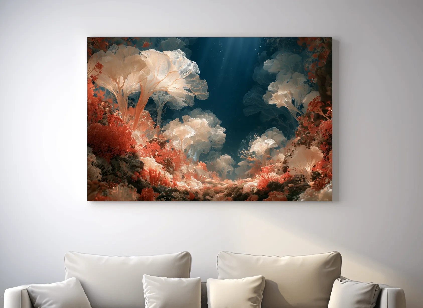 Surreal Coral Reef Garden Artwork - Elegant Underwater Wall Art
