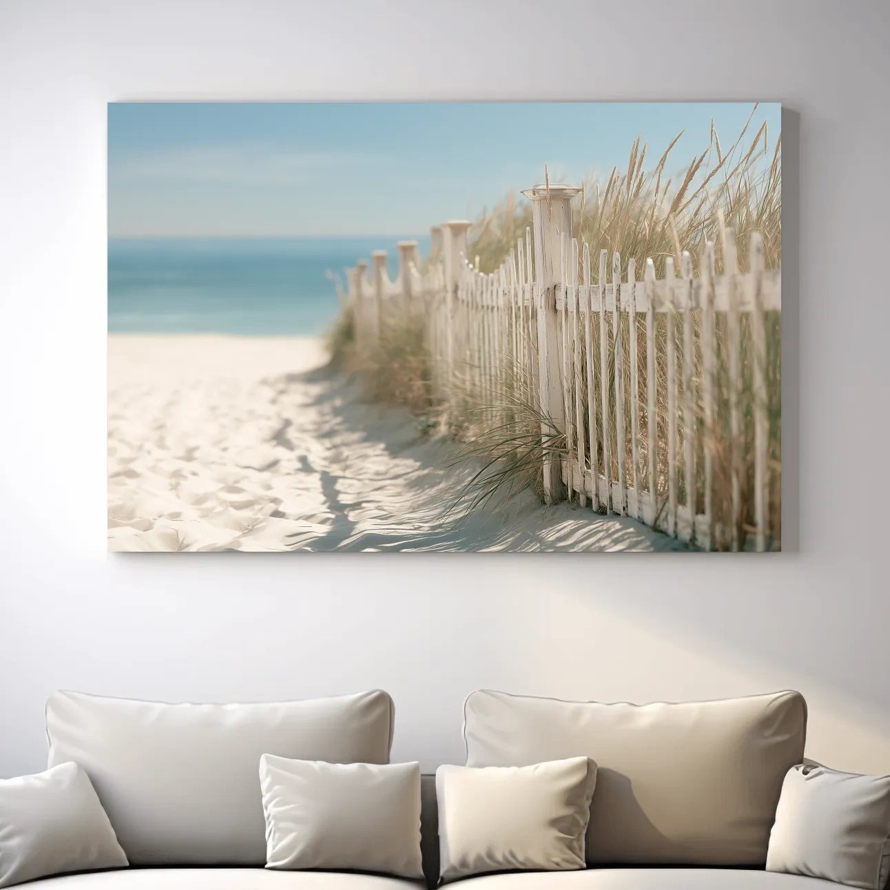 Hamptons Beach Dune Fence - Soft Focus Photographic Wall Art