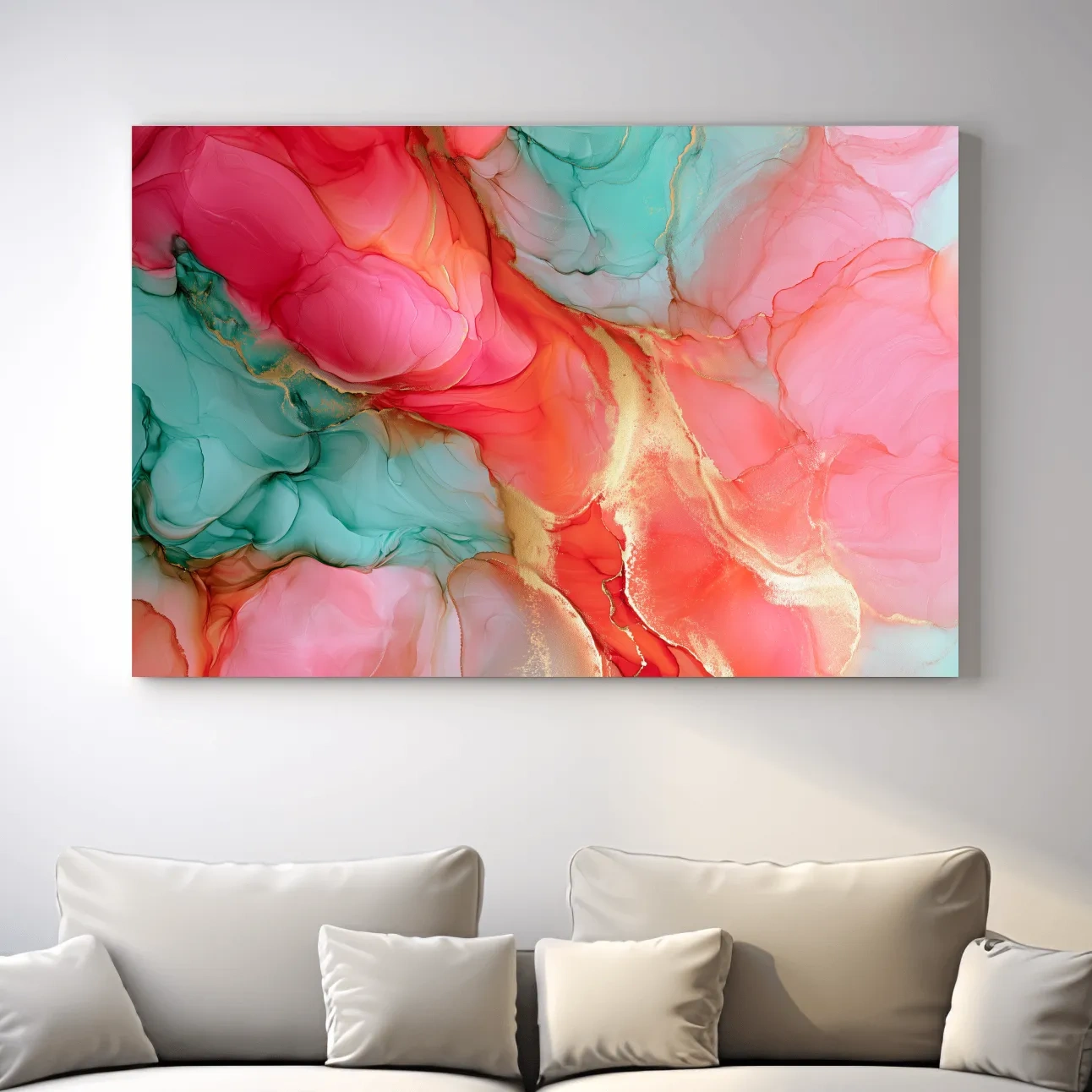 Abstract Alcohol Ink Fluid Water Painting - Vibrant Wall Art