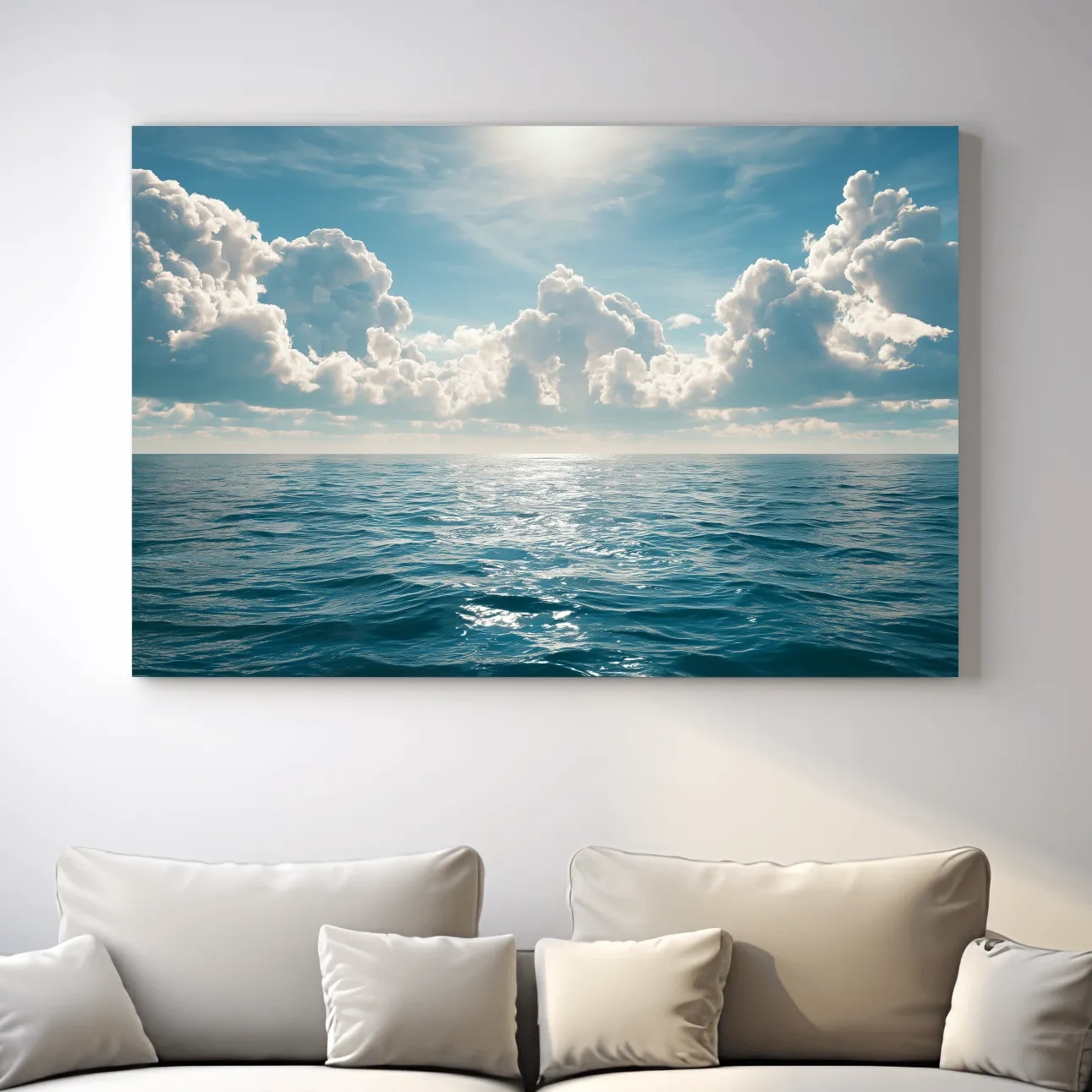 Serene Ocean Horizon Photography - Coastal Seascape Wall Art