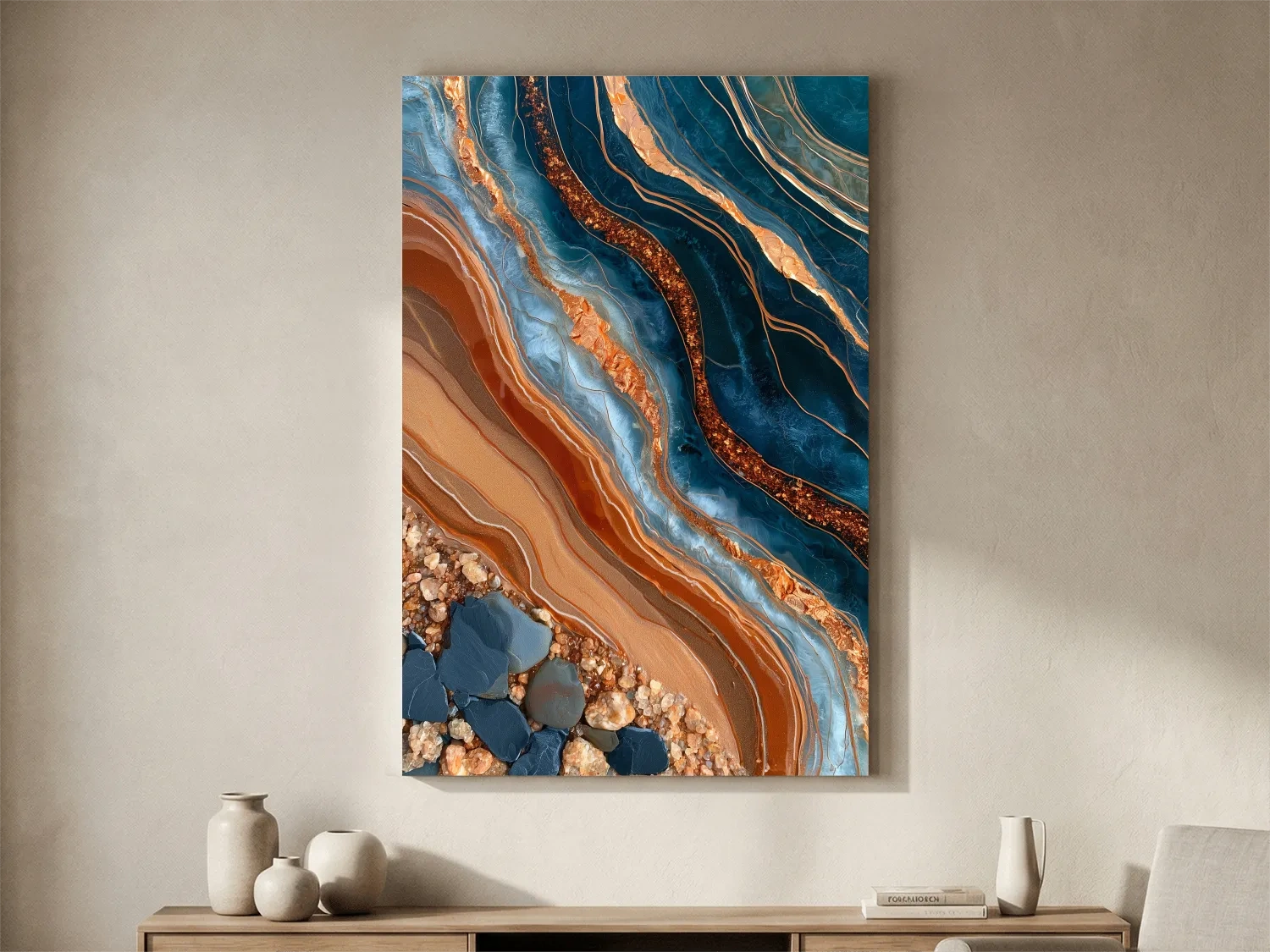 Agate Stone Strata Design - Abstract Natural Elements Wall Art