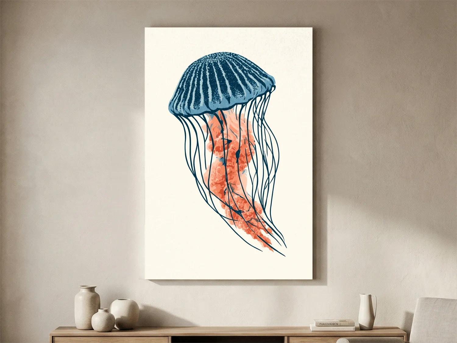 Minimalist Jellyfish Illustration - Marine Life Wall Art