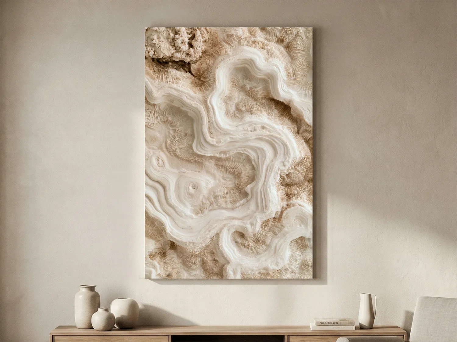 Petrified Brain Coral Macro - Abstract Natural Texture Wall Art