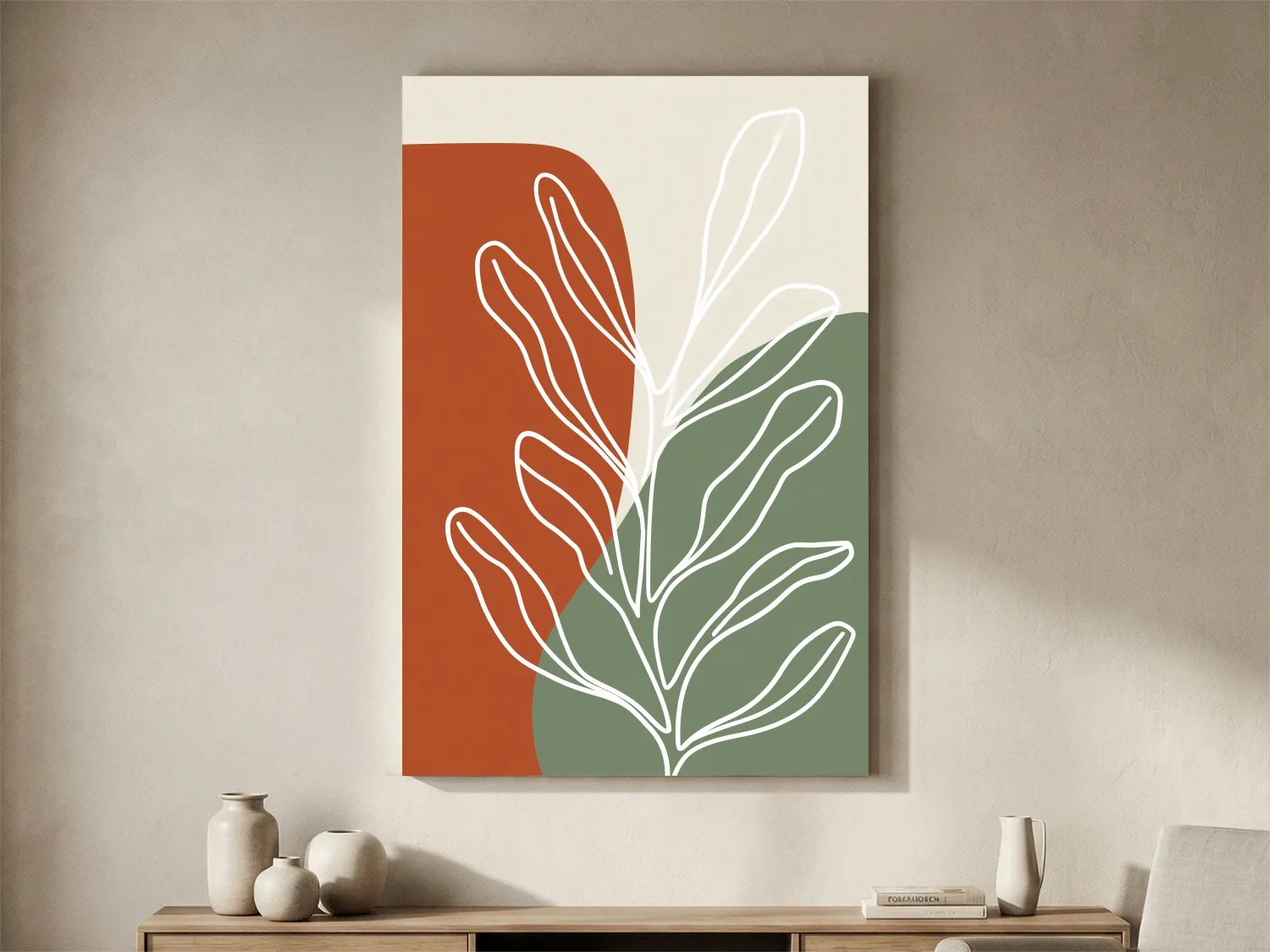 Mid-Century Seaweed Line Art - Minimalist Coastal Botanical Illustration
