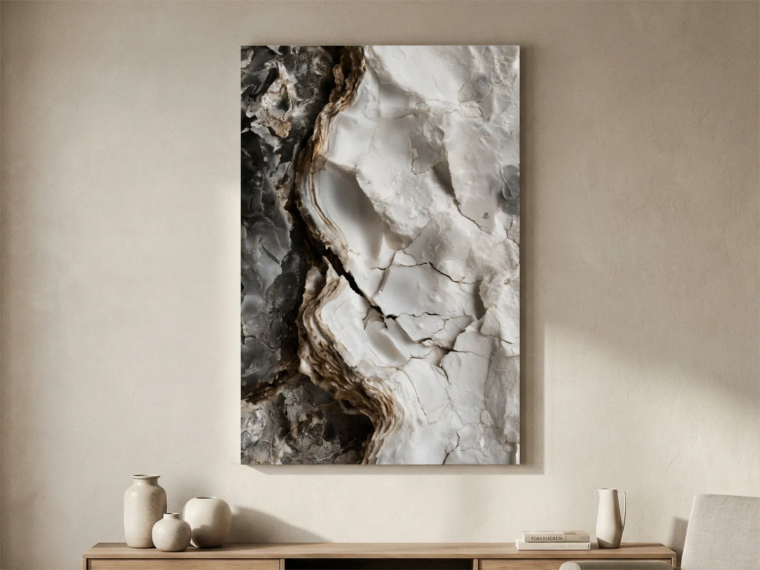Moody Oyster Shell Abstract - Coastal Macro Photography Print