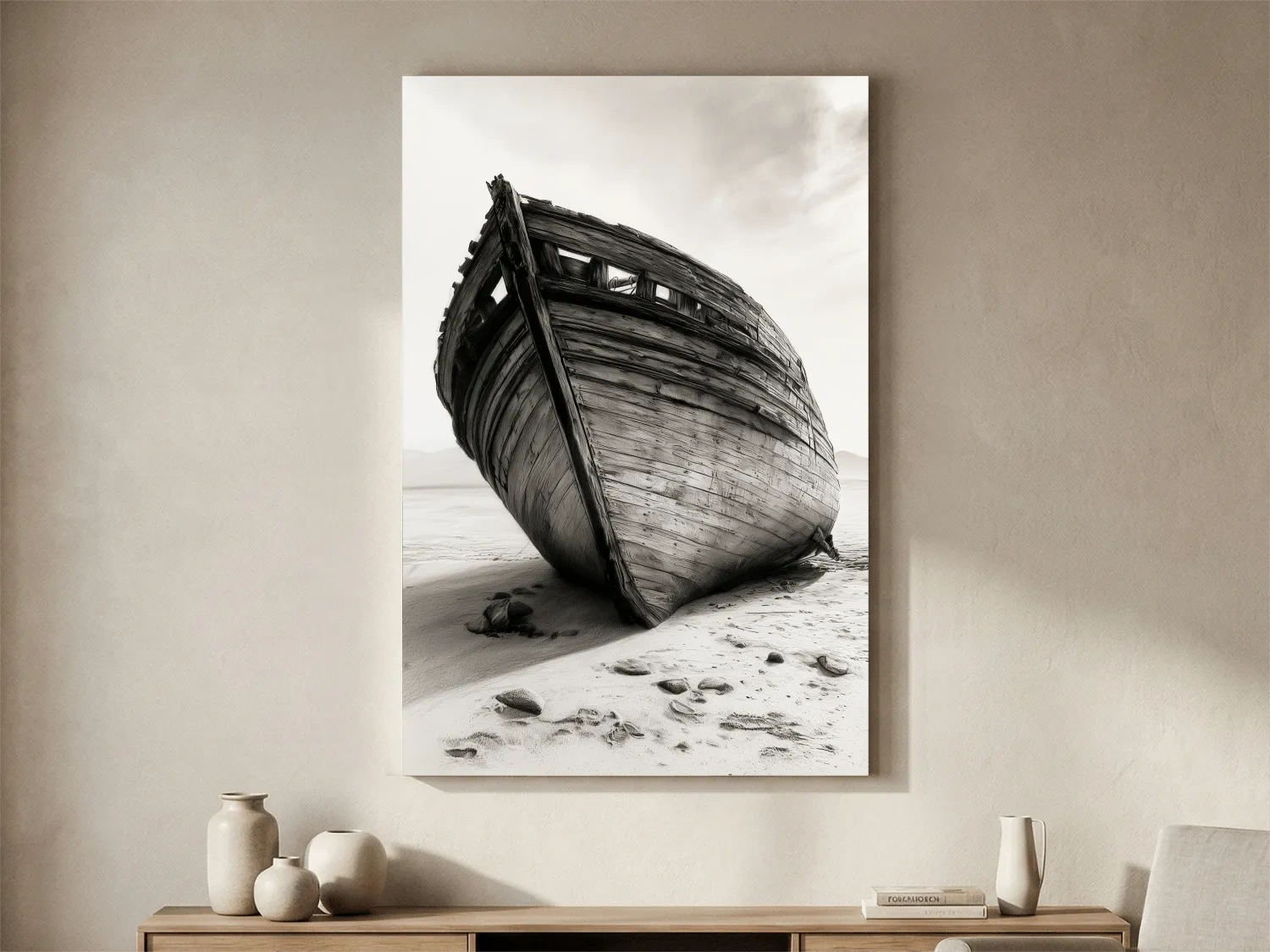 Weathered Fishing Boat Drawing - Rustic Nautical Beach Wall Art