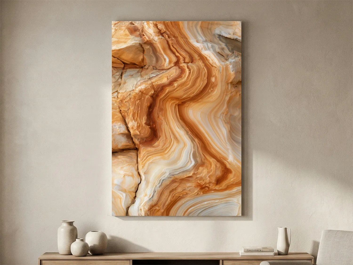 Layered Sandstone Strata - Abstract Natural Stone Wall Art