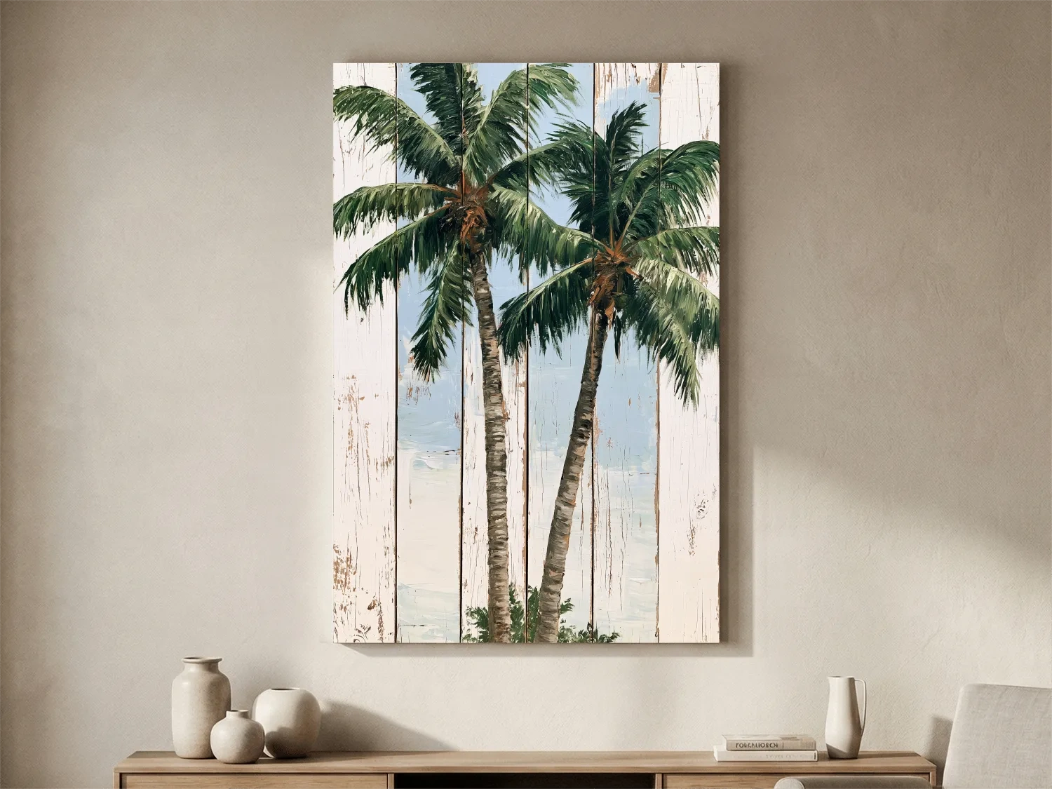 Tropical Palm Trees Painting - Rustic Style Wall Art