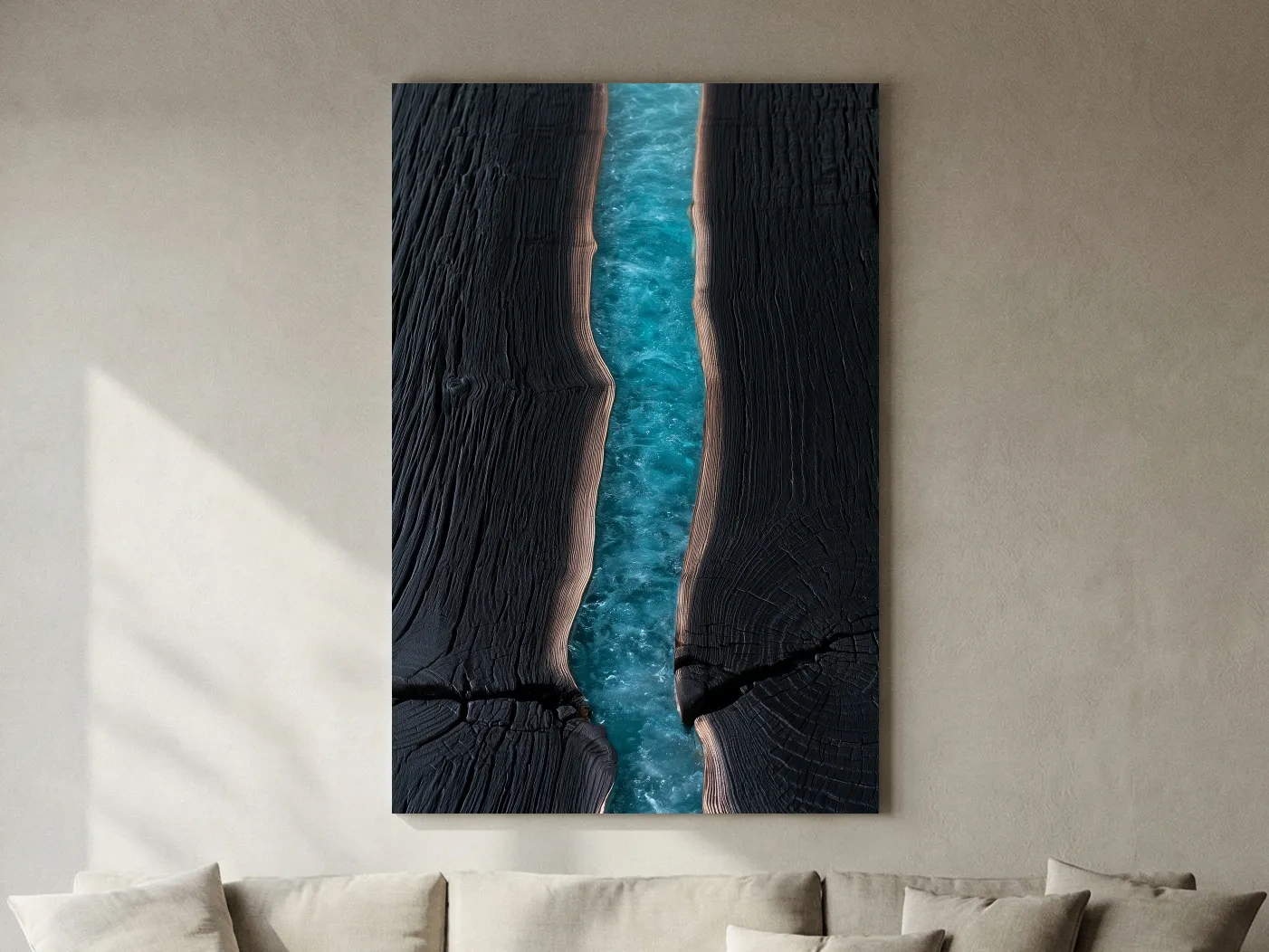 Driftwood Ocean Channel - Abstract Mixed Media Wall Art