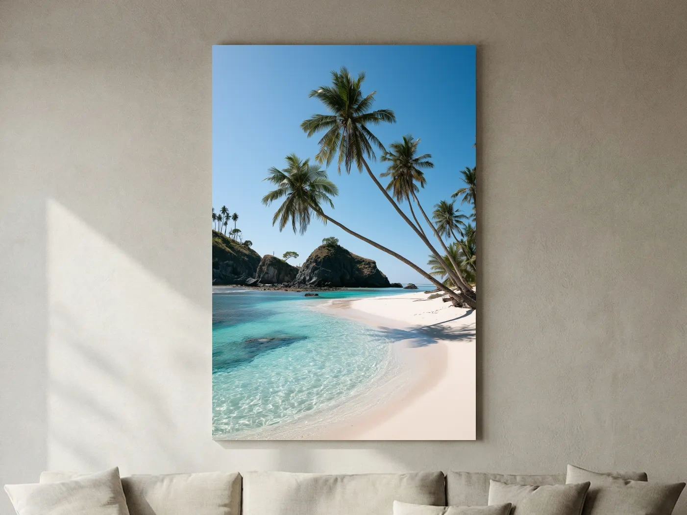 Tropical Palm Beach Cove - Photographic Coastal Wall Art