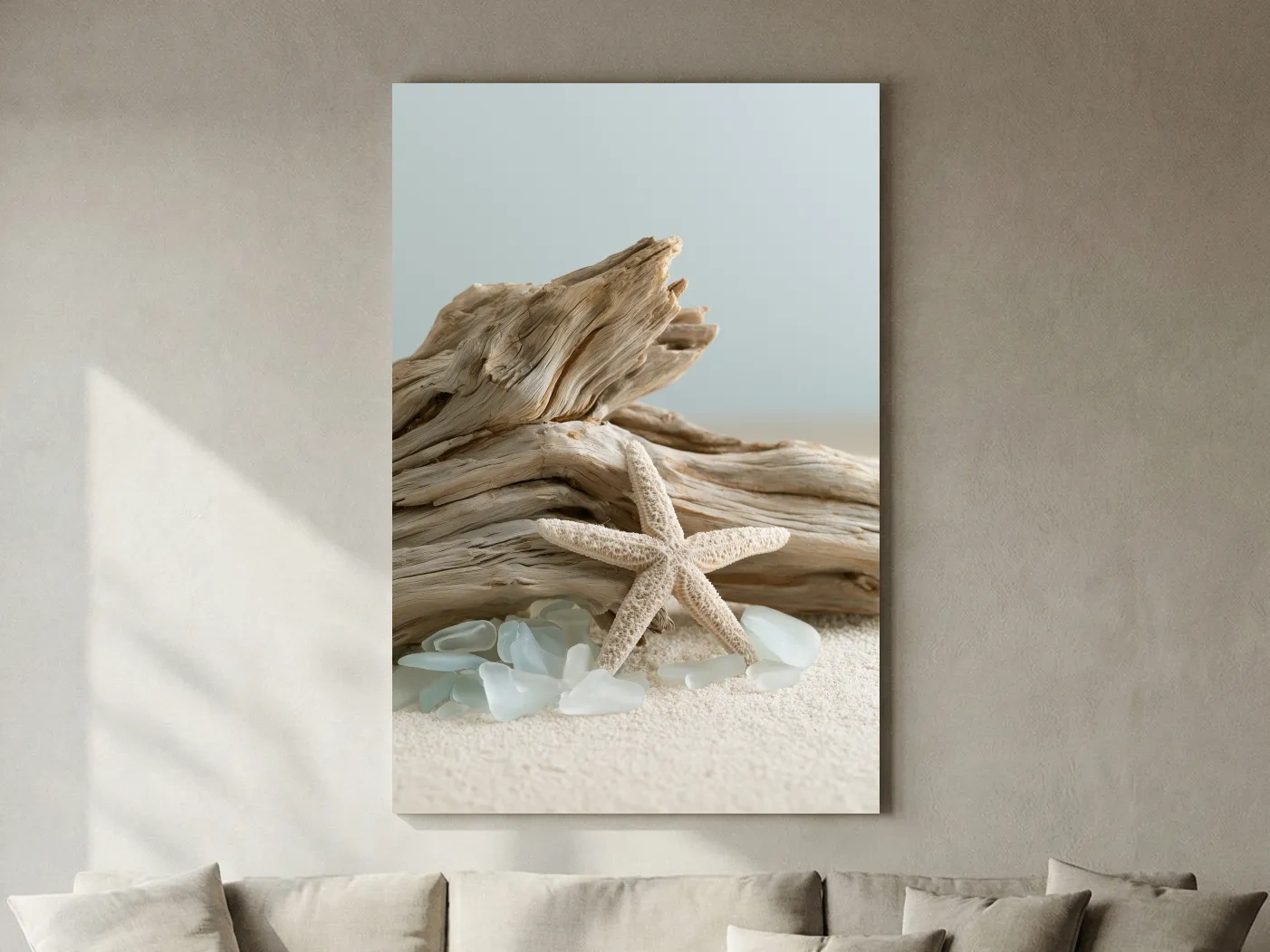 Driftwood Starfish Sea Glass Still Life - Photographic Beach Wall Art